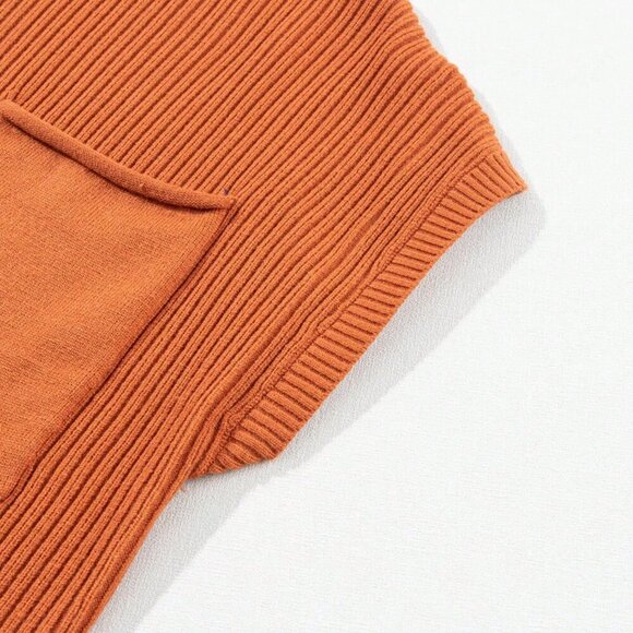 Orange Casual Women's Minimalist Short Sleeve Knit Top - Picture 9 of 9